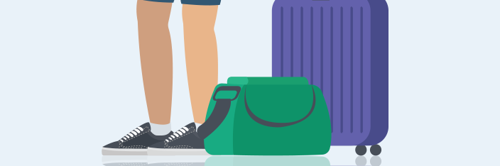 Vector image of man with luggage